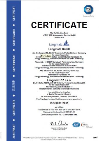 Certifikát ISO 9001:2015_platnost 2021_EN